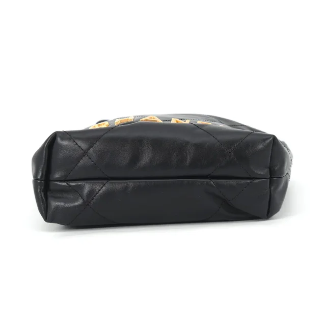Chanel CHANEL22 ChainShoulder Bag BlackAS3980 Shiny Calf Leather Size Mini in Calfskin from GALLERY RARE, photo 3 of 14