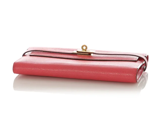 Hermès Rose Azalée Chèvre Kelly Long Wallet in Pink Goatskin from Ann's Fabulous Finds, photo 6 of 11