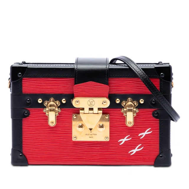 Black Louis Vuitton Epi Petit Malle Crossbody Bag in Black Leather from Designer Revival