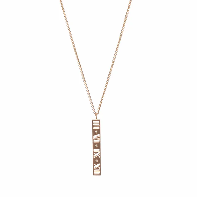 Tiffany & Co. 18k Rose Gold Atlas Bar Pendant in Pink from Blue Spinach