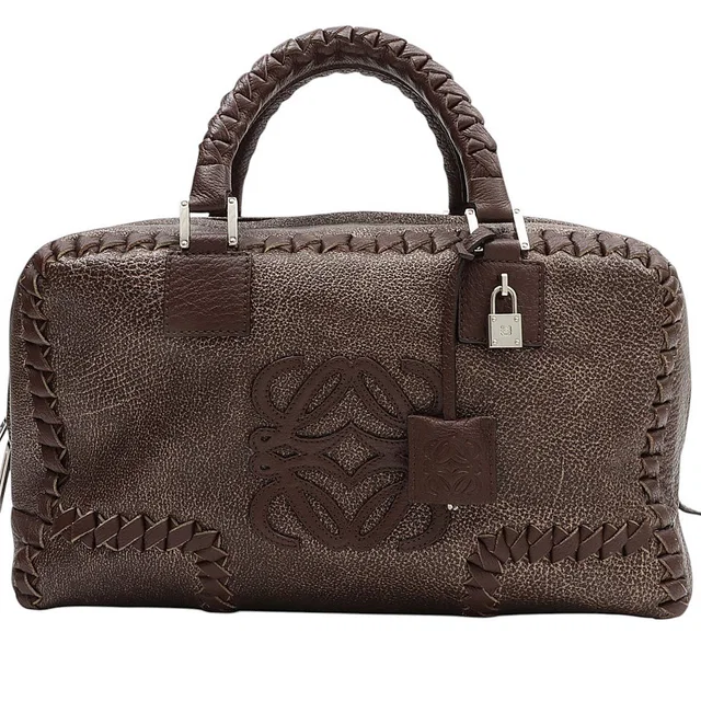 Loewe Anagram Amazona Handbag Bronze in Leather from VINTAGE QOO TOKYO