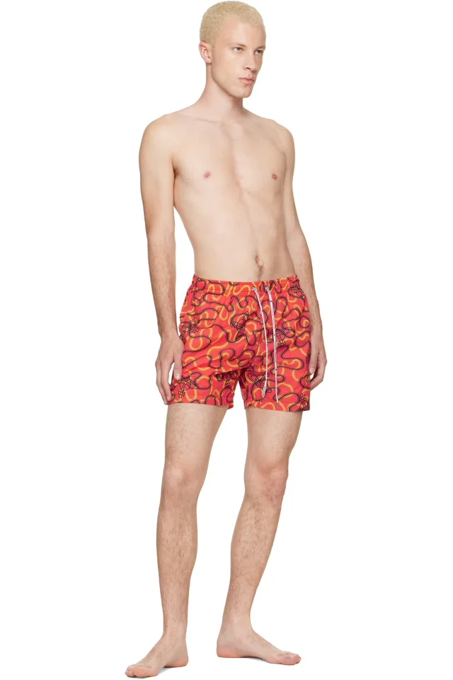 Vivienne Westwood Orange Surf Boxer Swim Shorts, photo 4 of 4 from SSENSE
