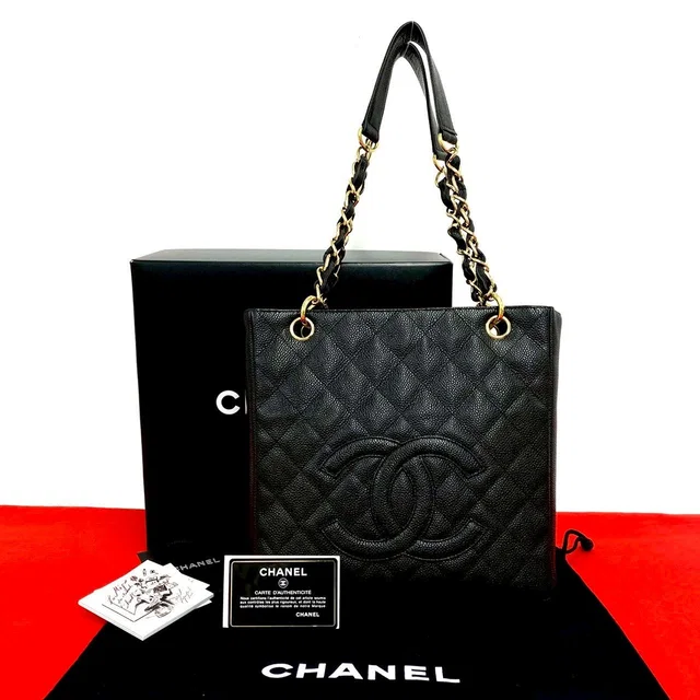 Chanel with Number 8 Petite Shopping Tote Bag PST CC Logo Caviar in Caviar leather from The Reluxe
