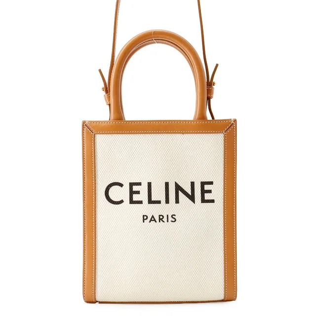 Celine Handbag Mini Vertical Cover Canvas Leather 2-Way in Canvas from The Reluxe
