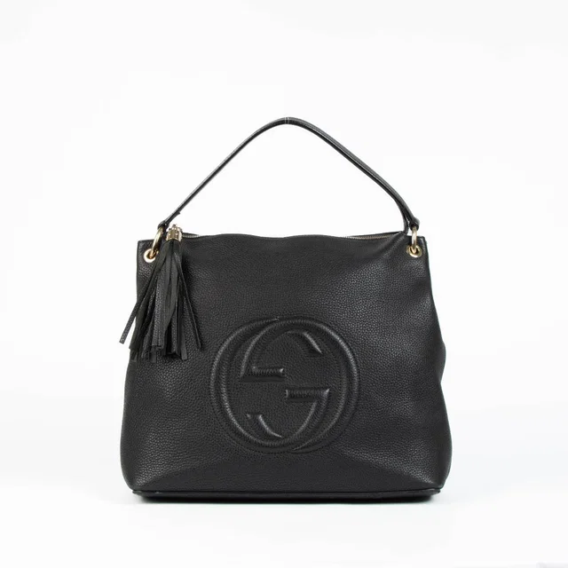 Gucci Black Leather Soho Shoulder Bag in Black Leather from Labellov