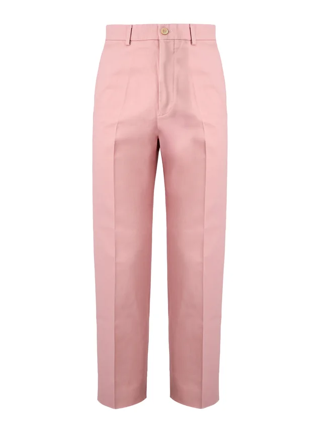 Gucci Light Pink Cotton Pants in Pink from HEWI, photo 2 of 2