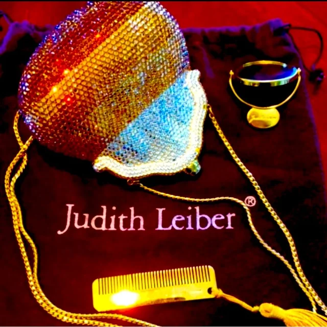 Judith Leiber Swarovski Crystal Chatelaine Minaudiere Shoulder Bag Ombr in gold|brown|red from Poshmark