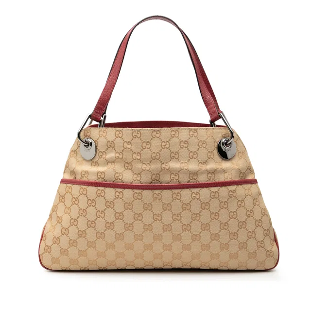 Tan Gucci GG Canvas Eclipse Shoulder Bag in Brown Canvas from Designer Revival