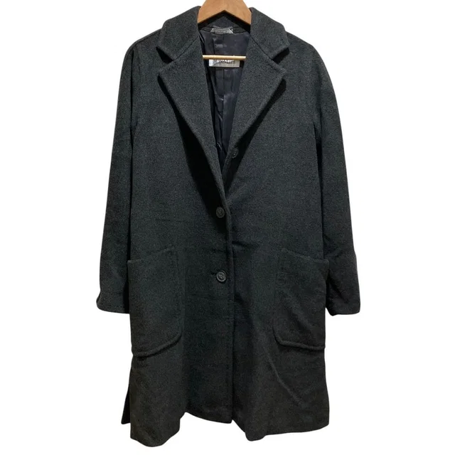 Max Mara Blend Wool Over Chesterfield 38 Gray Jacket in Grey Cashmere from The Reluxe