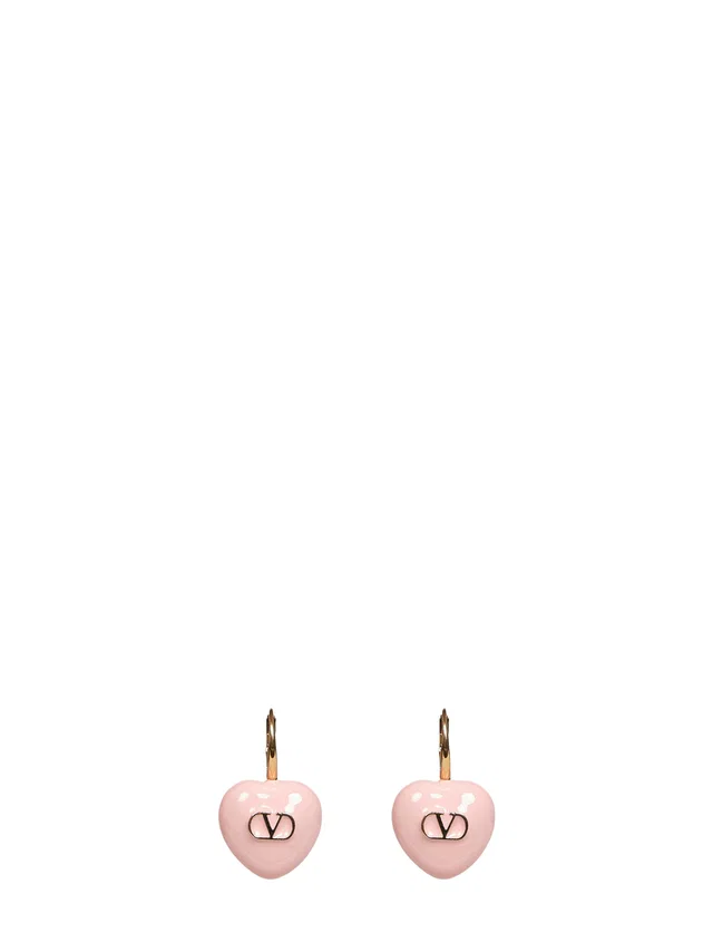 Valentino Garavani Coeur Royal Earrings — Pink Other Materials in Pink from HEWI