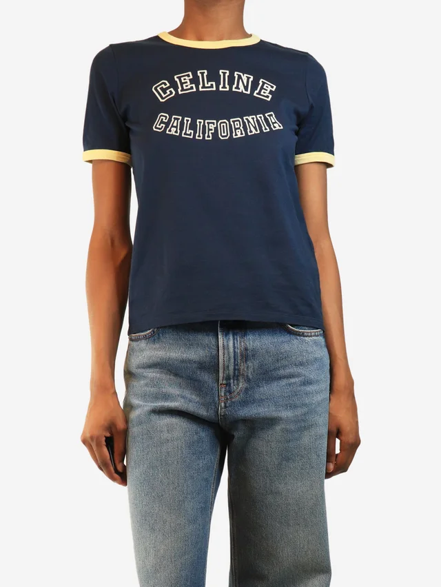 Celine Navy T-shirt - size S in Navy from Sign of the Times