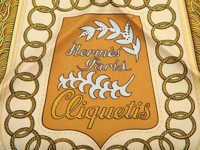 Hermès Vintage Cliquetis Silk Scarf 90cm in Silk from Ann's Fabulous Finds, photo 2 of 5