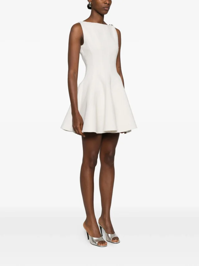 Maje short flared tweed dress in White, photo 3 of 5 from FARFETCH