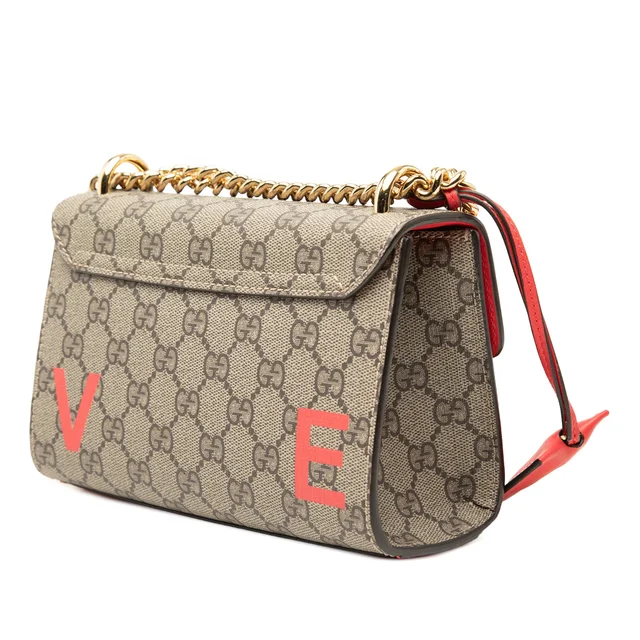 Beige Gucci Small GG Supreme Love Padlock Crossbody Shoulder Bag in Beige Coated canvas from Designer Revival, photo 2 of 2