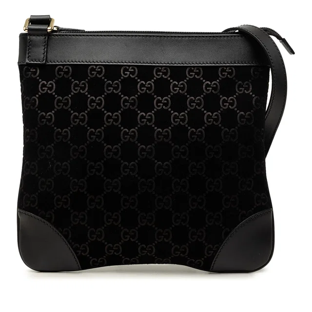 Black Gucci GG Suede Crossbody in Black Suede from Designer Revival, photo 1 of 1