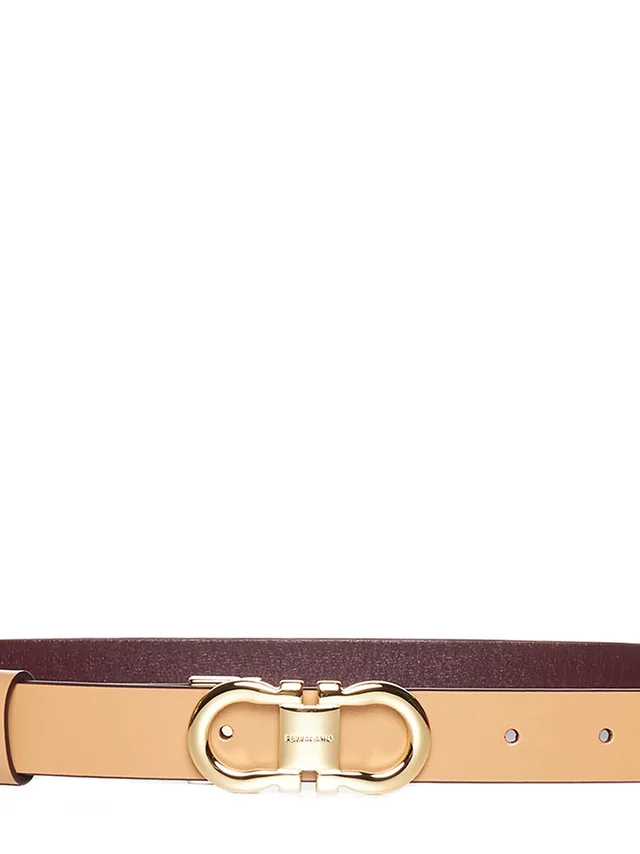 Ferragamo Reversible Gancini Leather Belt — Beige Calf in Beige Leather from HEWI, photo 2 of 3