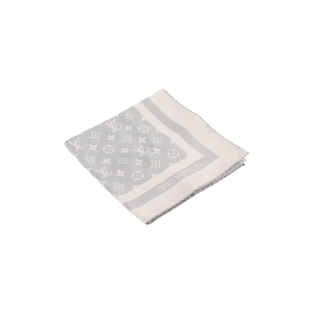 Louis Vuitton Monogram Silhouette Square 90 Silk Scarf Grey in Grey Silk from The Purse Affair