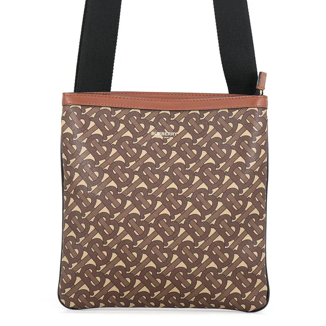 Burberry TB logo Shoulder Bag Brown/Beige/Black8022202 PVC Leather in Brown Leather from GALLERY RARE