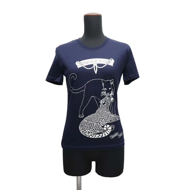 Hermès Jungle Love Cut and Sew Size 34 Navy/White Cotton100% in White from GALLERY RARE