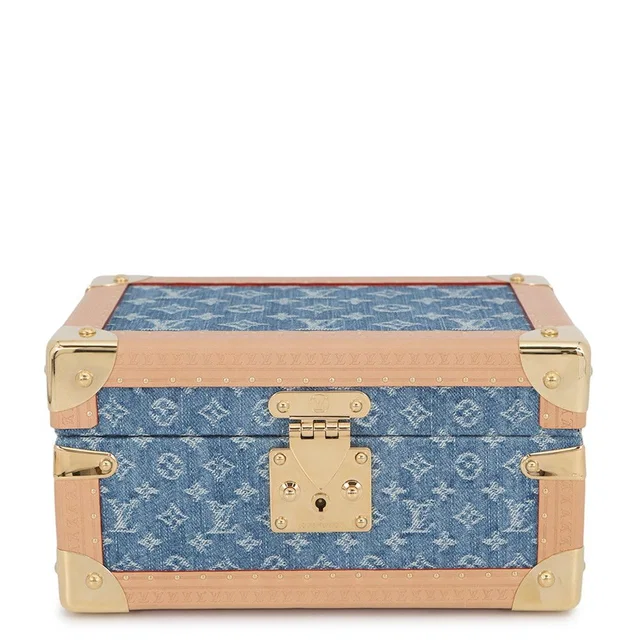 Louis Vuitton Box Monogram Coffret Tresor 24 Case Handbag in Denim from The Reluxe