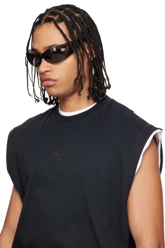 Balenciaga Black Afterhour Oval Sunglasses, photo 4 of 4 from SSENSE