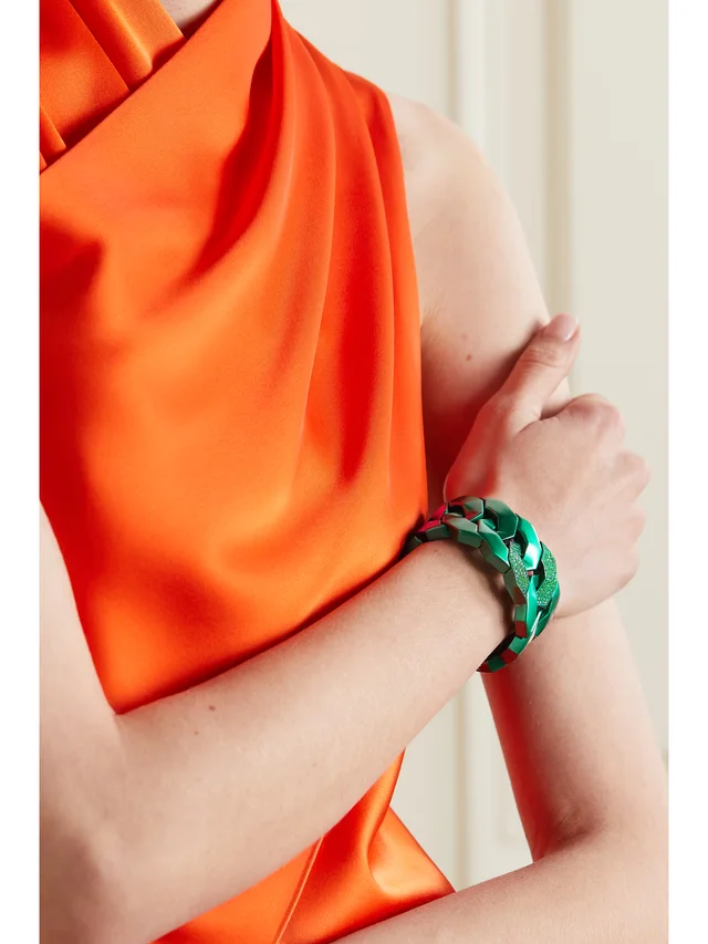 SABBADINI Soho titanium, tsavorite and garnet cuff in Green, photo 2 of 2 from NET-A-PORTER (Canada)