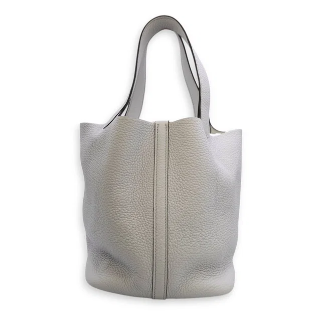 Hermès Picotin 22 Blue Pale in Blue Clemence leather from LuxLexicon