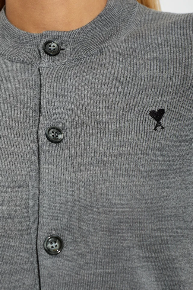 Ami Paris AMI Ami de Coeur Short-Sleeved Cardigan, photo 4 of 5 from SENSER