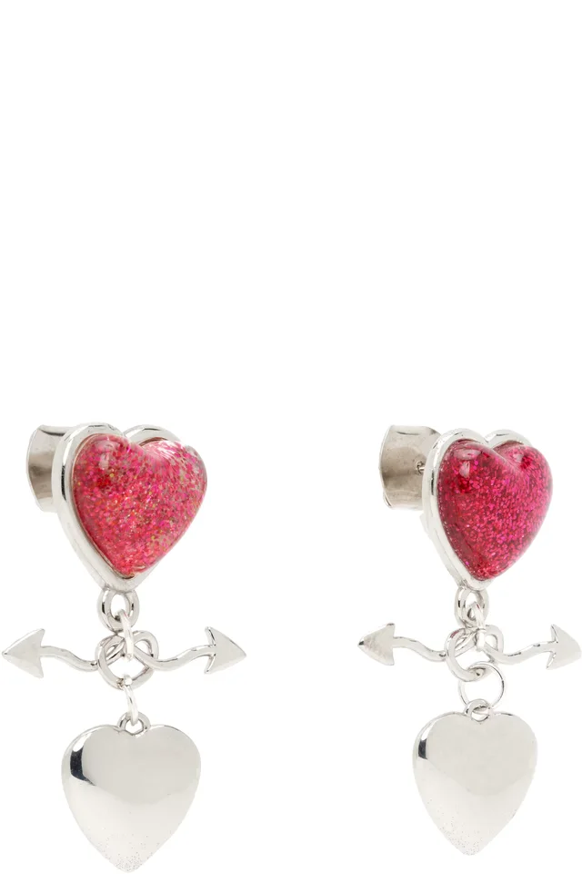 Chopova Lowena Entwined Heart Drop Earrings, photo 2 of 4 from SSENSE