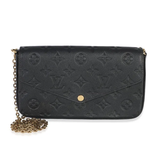 Louis Vuitton Black Monogram Empreinte Felicie Pochette in Black Coated canvas from myGemma