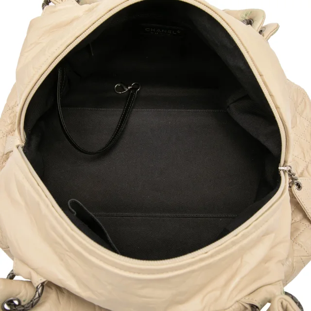 Beige Chanel CC Quilted Aged Calfskin Coco Rider Bowling Bag in Beige Calfskin from Designer Revival, photo 4 of 11