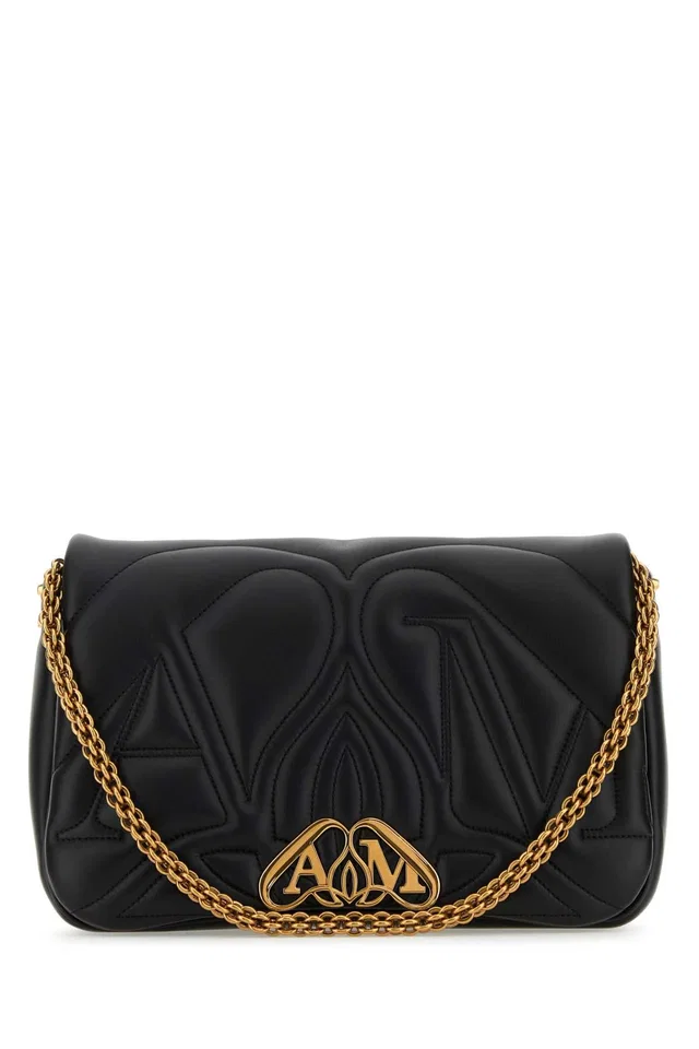 Alexander McQueen Quilted Leather Shoulder Bag — Black in Black Leather from HEWI