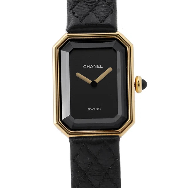 Chanel Premiere H26mm×W20mm K18YG Leather Black DialH0090 in Black Leather from GALLERY RARE