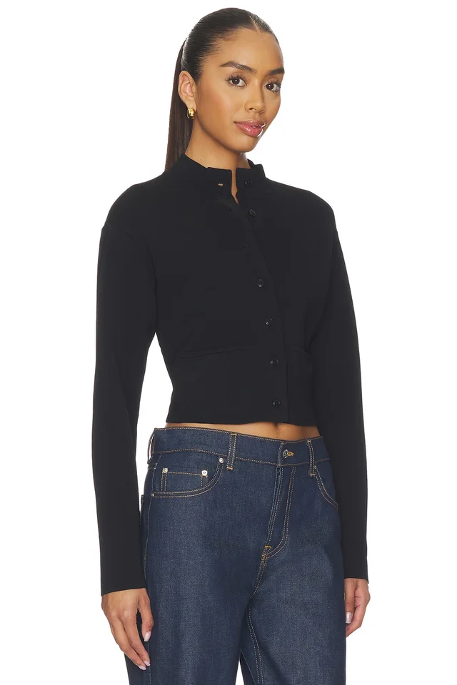 EAVES Augustyne Knit Jacket in Black, photo 3 of 6 from REVOLVE (Canada)