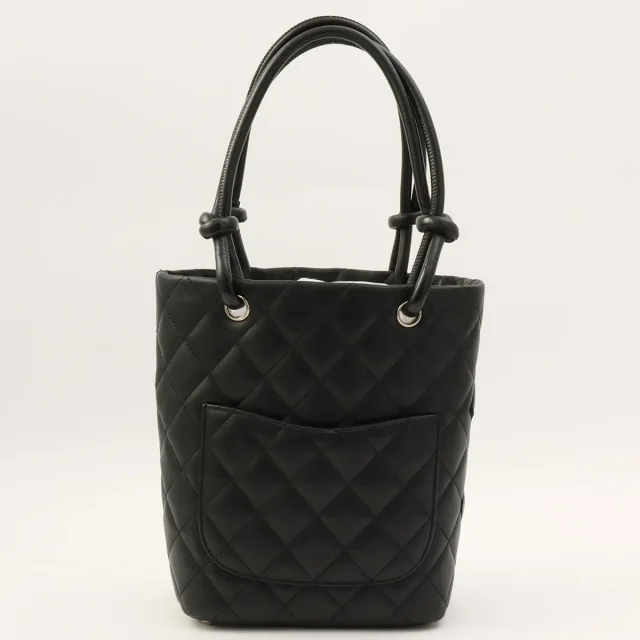 Chanel Cambon Tote Bag S, Black, circa 2003 in Black Calfskin from VINTAGE QOO TOKYO, photo 2 of 11