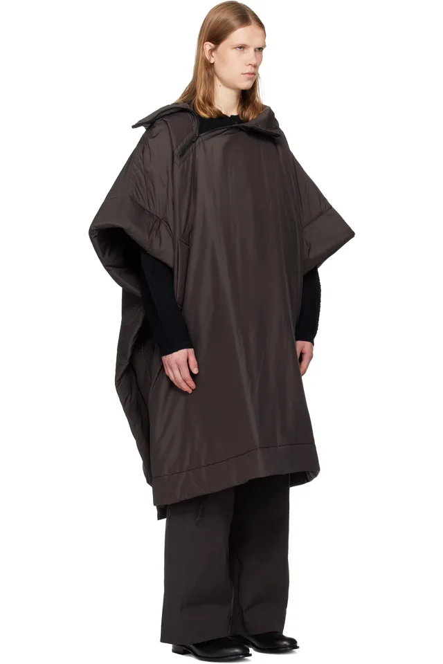 HOMME PLISSÉ ISSEY MIYAKE Brown Duvet Coat, photo 2 of 4 from SSENSE