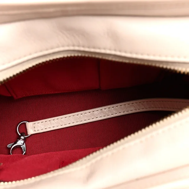 Chanel Aged Calfskin Chevron Quilted Small Gabrielle Hobo Ivory in White Calfskin from FASHIONPHILE, photo 5 of 12