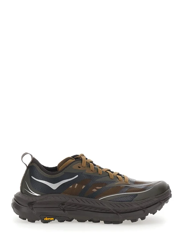 HOKA 'Mafate Speed 4 Lite' Brown Sneaker Low Top with Mesh Inserts in Tech Fabric Unisex in Brown, photo 2 of 5 from Gaudenzi Boutique