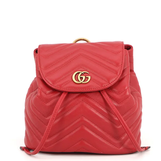 Gucci GG Marmont Backpack Red528129 DRW4T 6433 Leather in Leather from GALLERY RARE