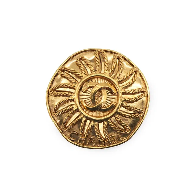 Chanel Vintage Brooch Cocosun Cocomark Logo Gold Accessory 94A in Gold from Luxury Promise