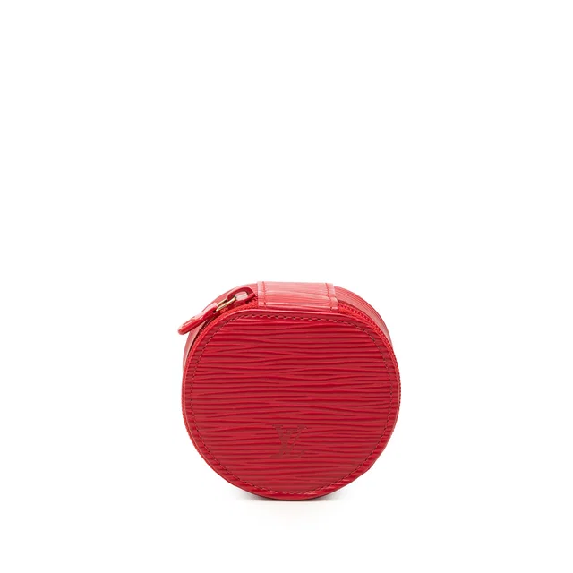 Red Louis Vuitton Epi Ecrin Bijoux Travel Jewelry Case in Red Leather from Designer Revival