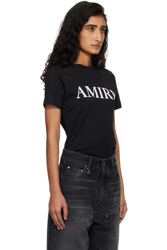 Black 'Amiri' Core Logo T-shirt, photo 2 of 5 from SSENSE
