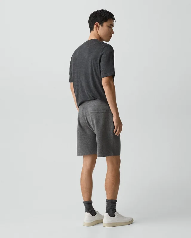 Theory Sweat Short in Light Bilen in MEDIUM GREY 62% Viscose, 38% Polyester; Exclusive Of Elastic, photo 10 of 12 from Theory