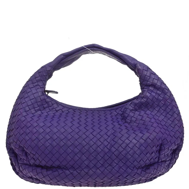 Bottega Veneta Purple Lambskin Intrecciato Hobo Handbag in Purple Lambskin from AMORE Vintage Tokyo