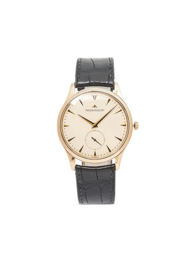 Jaeger-LeCoultre pre-owned Master Ultra Thin 40mm - unisex - Leather/18kt Rose Gold - One Size - White in white Leather from Farfetch