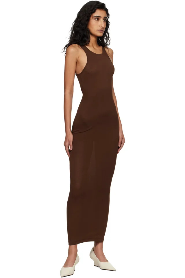 Entire Studios Brown Muscle Tank Midi Dress, photo 4 of 4 from SSENSE