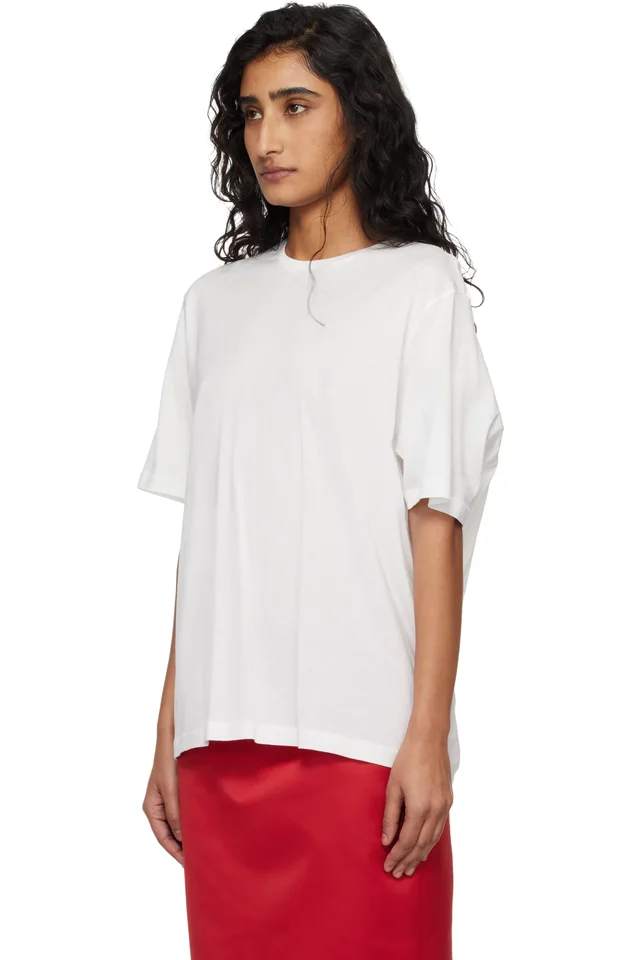 The Frankie Shop White Harper Soft Organic T-shirt, photo 4 of 5 from SSENSE