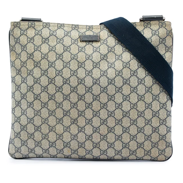 Beige Gucci GG Supreme Crossbody in Beige Coated canvas from Designer Revival