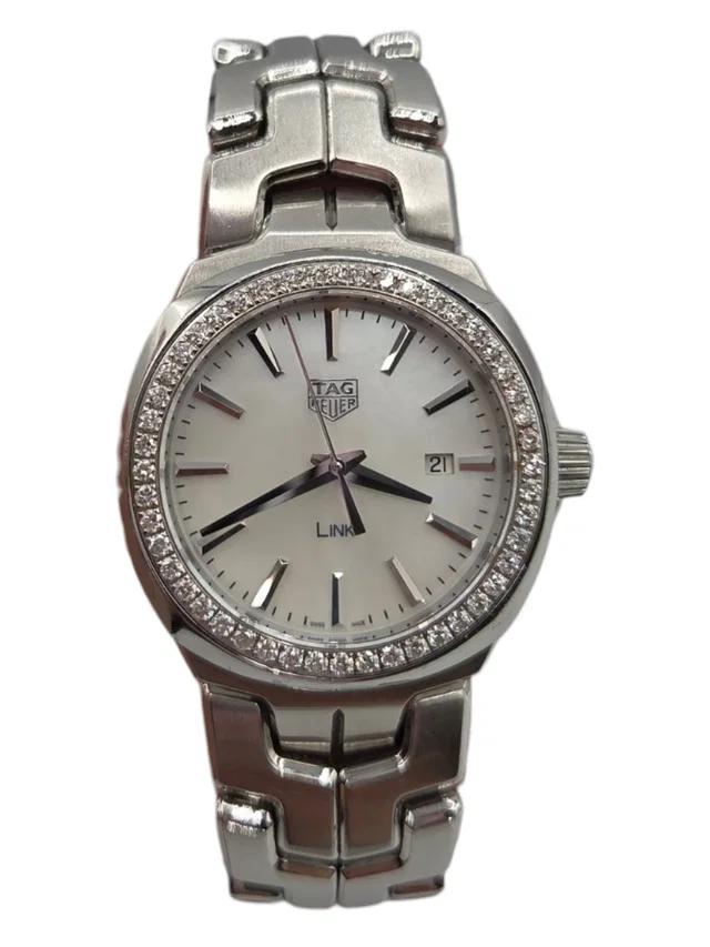 TAG Heuer Link Women's Stainless Steel Diamond Bezel Watch - Silver & White in silver|gray|white from Poshmark