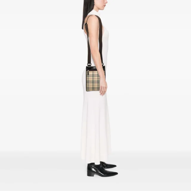 Beige Burberry House Check Canvas Crossbody in Beige Canvas from Designer Revival, photo 6 of 6